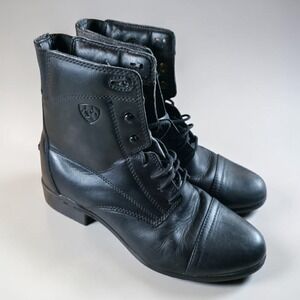 Ariat Women's Heritage Lace Scout Paddock Boot 8 B Black Ankle High